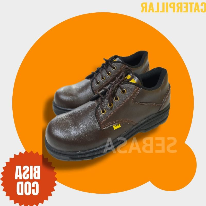 sepatu safety pendek warna coklat