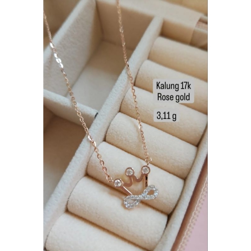 Kalung emas 75 mahkota infinity