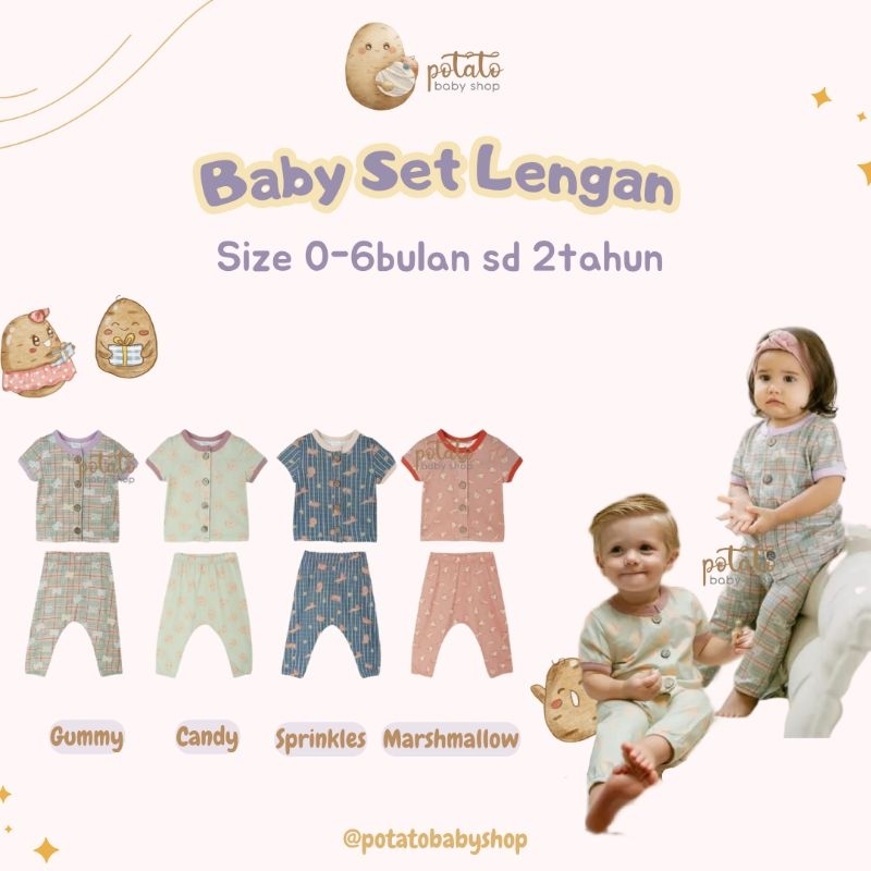 BohoPanna - Baby Set Lengan Print / Boho Panna 0-2th