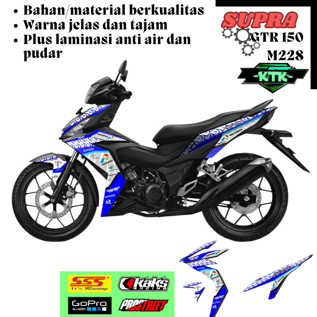 Sticker Striping Motor Honda GTR 150 Mandalika Stiker Striping Variasi Supra GTR 150 Kode M228 List 