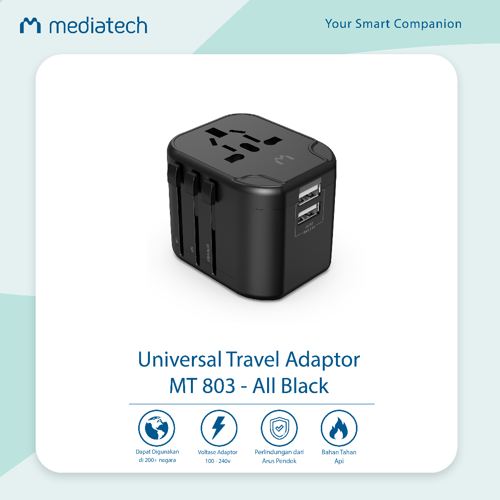 Mediatech  Universal Travel Charger &amp; Adapter MT 803 - 630003