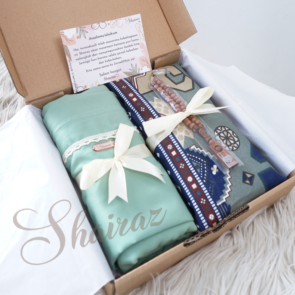 Hampers Mukena Sajadah FREE GIFTCARD/ Hampers Hadiah Ramadhan/ Prayer Set alat Solat/Hampers Lebaran