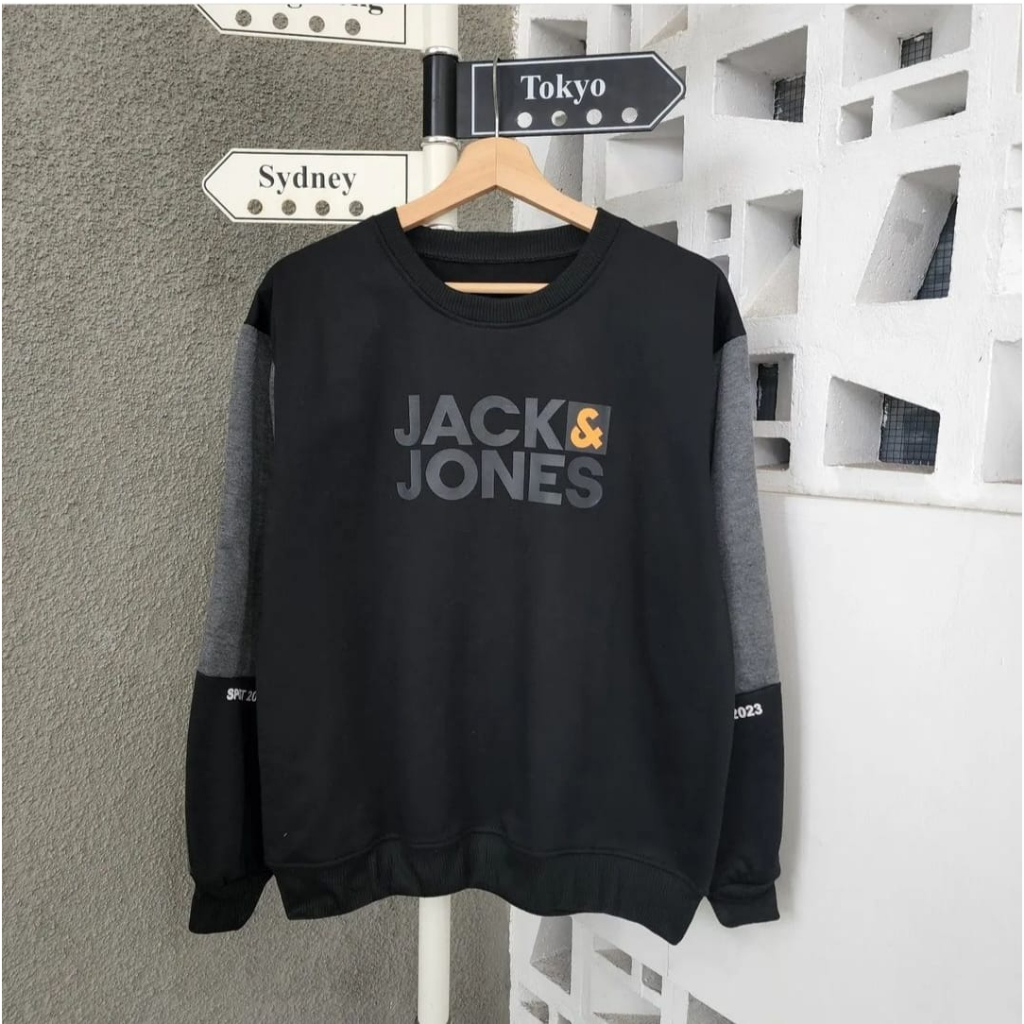 SWEATER BASIC PRIA JACK &amp; JONES OBLONG TERBARU METERIAL FLEECE SWITER CREWNECK COWOK  SWITER PRIA BASIC KERREN
