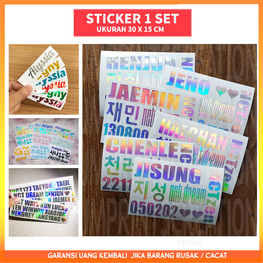 

Masseri - CUSTOM stiker 1 SET stiker hologram / sticker cutting set huruf BEBAS CUSTOM,langsung kirim