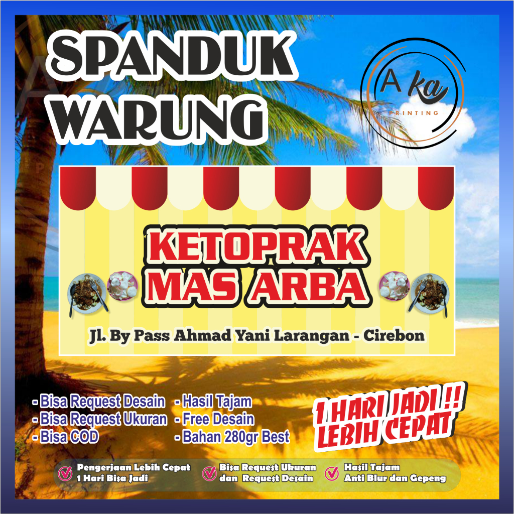AKA PRINTING/cetak spanduk/banner/spanduk ketoprak/bisa request/desain gratis