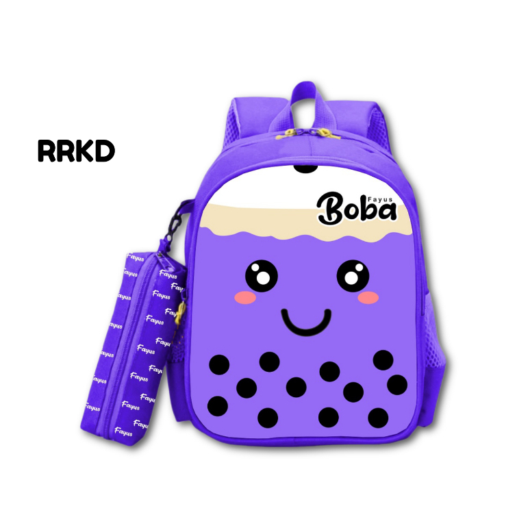 Tas Ransel Sekolah Anak Perempuan Laki Laki TK SD Anti Air Motif Karakter Boba Raarkids