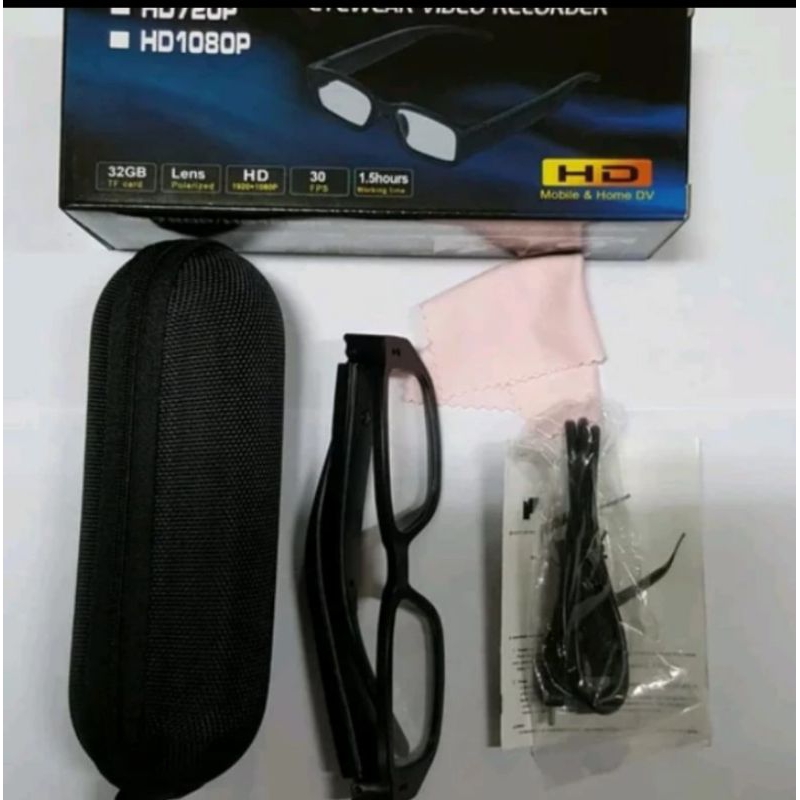 Spy cam HD 720 camera eyewear kacamata bening camera tersembunyi