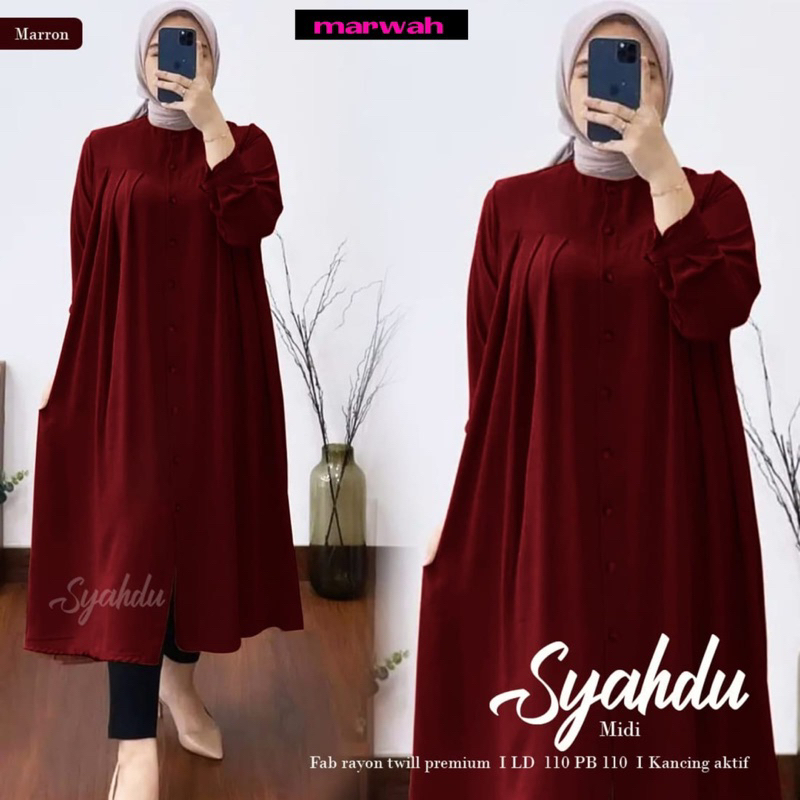 RESTOKK Syahdu midi (midi dress polos,tunik polos, midi rayon)
