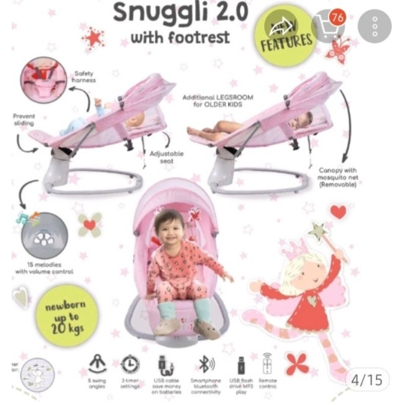 Bouncer elektrik cocolatte snuggli 2.0