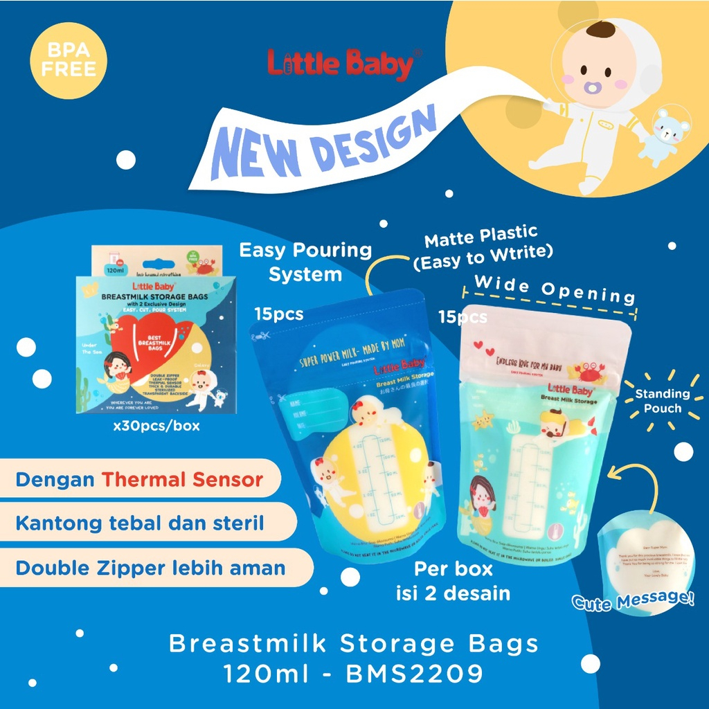 Little Baby - Breastmilk Thermal Sensor Bags Kantong ASI BMS2209 120ml