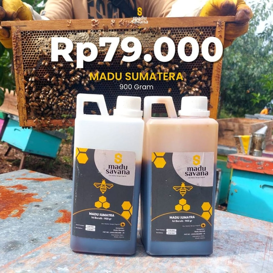 

Madu Murni Asli SAVANA 900gr Nektar Bunga 100% Pure Raw Honey Sarang Alami - Madu Sumatra