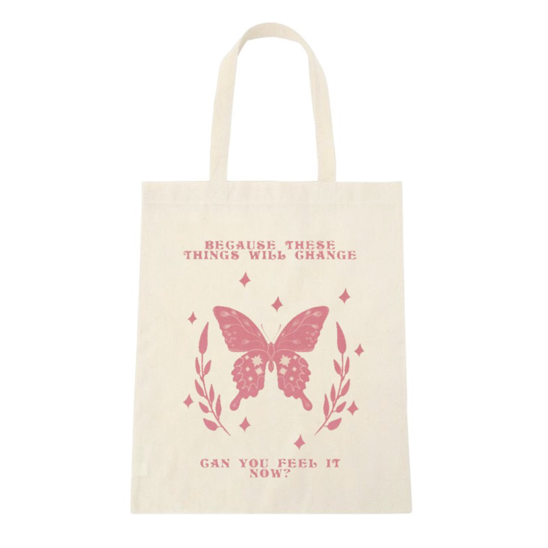 Aesthetic Butterfly Canvas Tote Bag