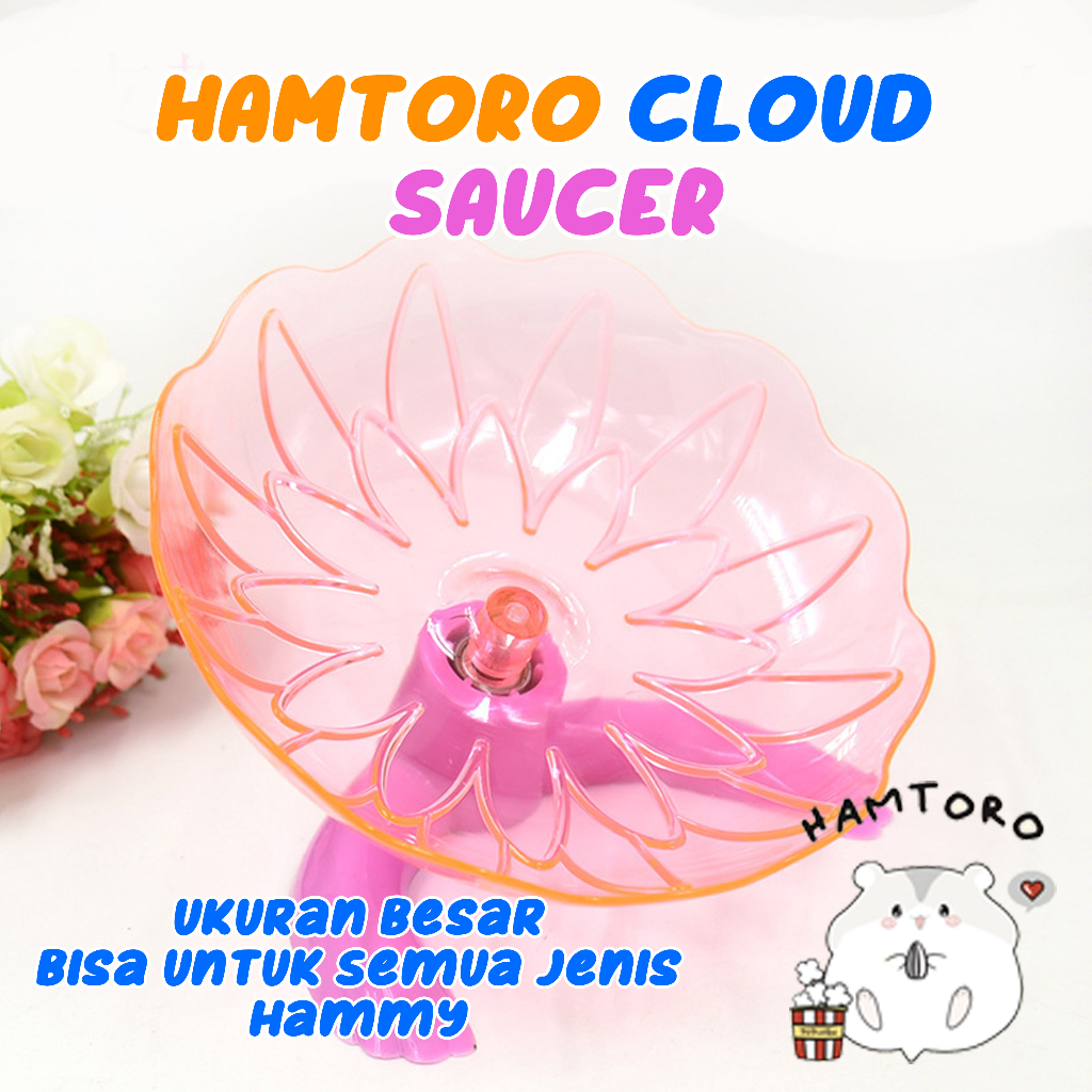 Hamtoro Cloud SAUCER Mainan Hamster Kincir Luas Diameter 17cm