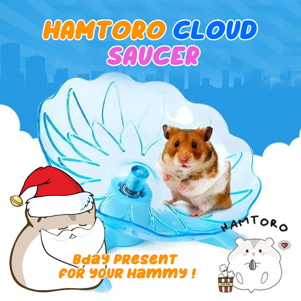 Hamtoro Cloud SAUCER Mainan Hamster Kincir Luas Diameter 17cm