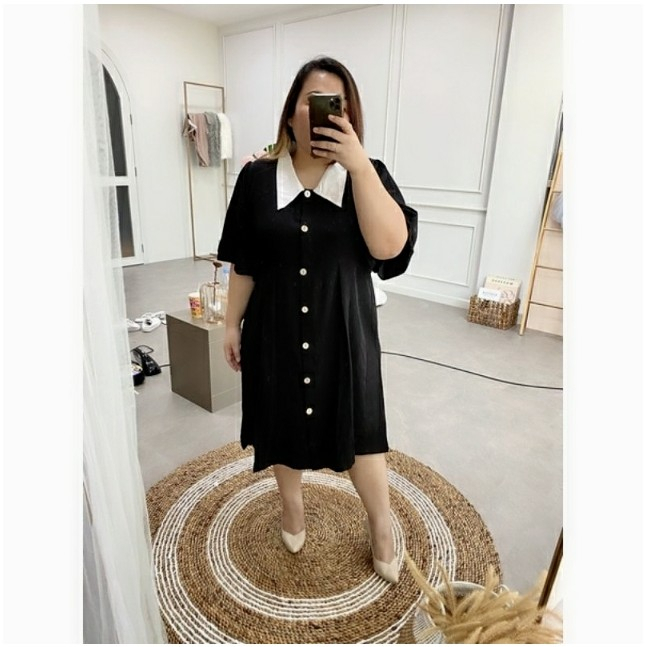 DUNIA MODE - DRESS JUMBO WANITA LD 125 / BAJU JUMBO WANITA / BAJU KERJA WANITA BIGSIZE / DRESS JUMBO