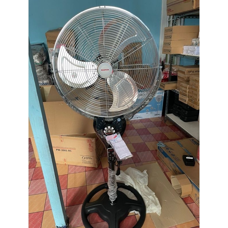 Kipas angin besi pakai remote berdiri stand Fan 20 inch Maspion PW2001RC