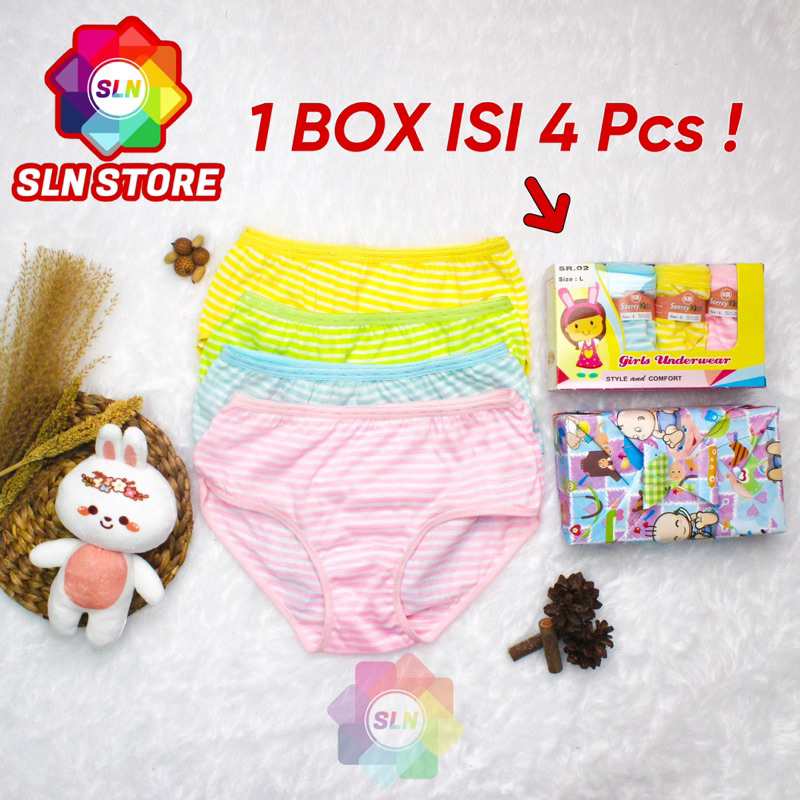 (4Pcs) CELANA DALAM ANAK PEREMPUAN SOEREY KIDS BOX ISI 4 pcs PREMIUM ORIGINAL CELANA LUCU ANAK CEWEK