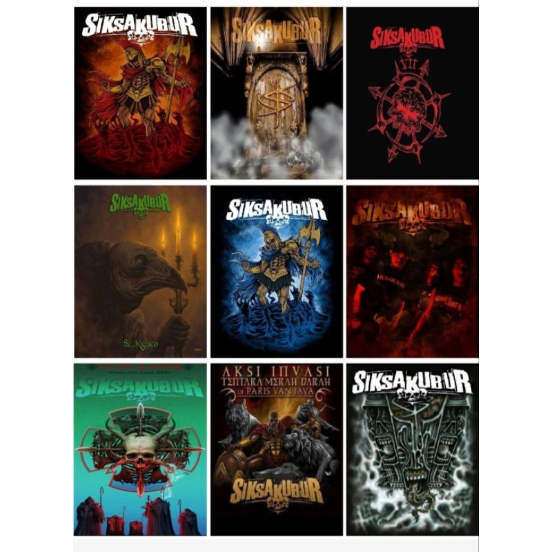 STIKER BAND METAL INDONESIA  (9PCS) SIKSA KUBUR DEAD SQUAD BURGERKILL JASAD NOXA BESIDE PURGATORY BA