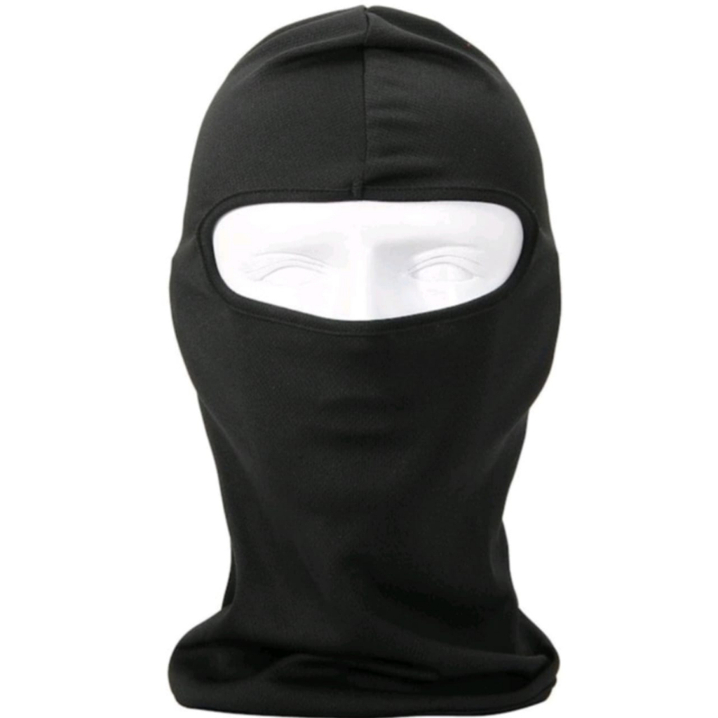 Masker Buff Ninja Full Face Hitam Polos Semua Ukuran Kepala