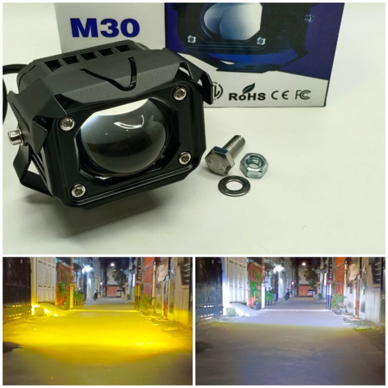 Lampu Tembak Sorot LED Laser Gun VINYX M30 Lasergun D2 Mobil Motor Dual CSP Warna Putih Kuning 30