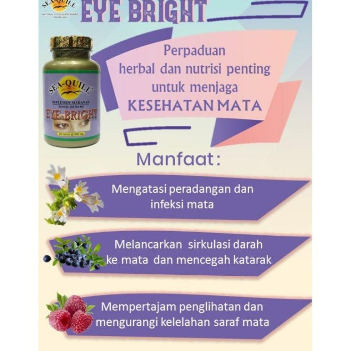 [BPOM] Sea-Quill Eye Bright Isi 65 Tablet / Sea Quill / Seaquill / Vitamin Mata / MY MOM