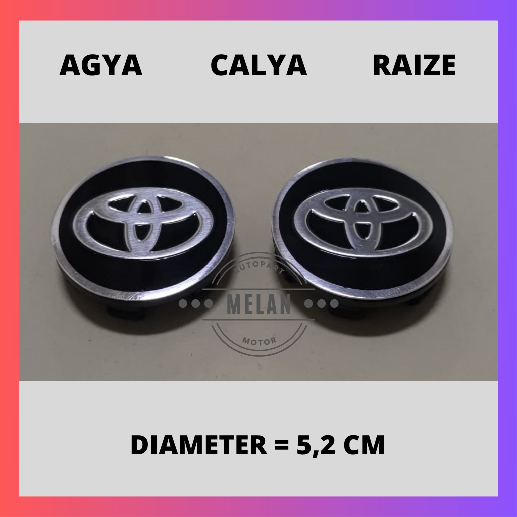 Dop Roda atau Tutup Velg Toyota Agya, Calya, Raize Diameter 5,2 cm