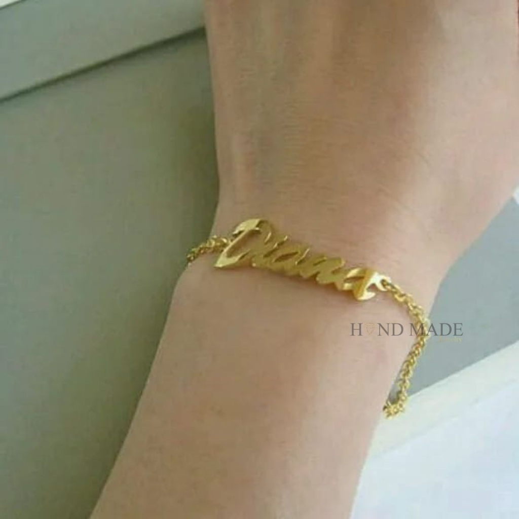 gelang nama titanium anti karat anak dewasa gelang titanium emas gelang titanium anti karat bracelet aksesoris fashion