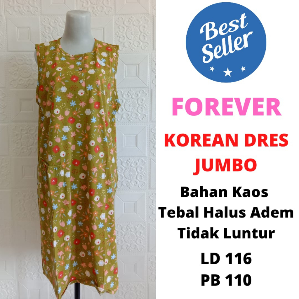 Daster Singlet Jumbo Korean Dress Forever