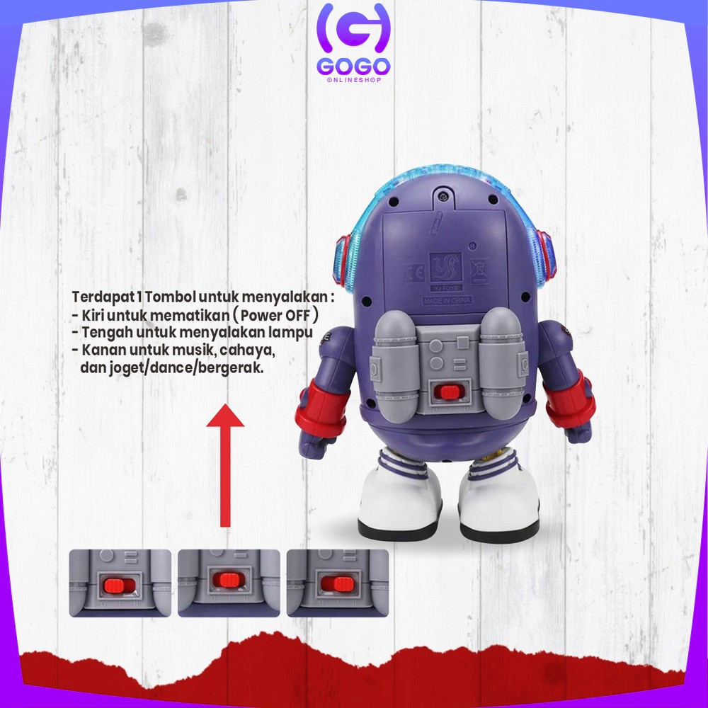 GOGO-M311 Mainan Anak Bebek Astronot Joget Robot Menari Ada Lampu + Musik / Dancing Robot Joget Space Duck Dance Kids / Mainan Bebek Luar Angkasa