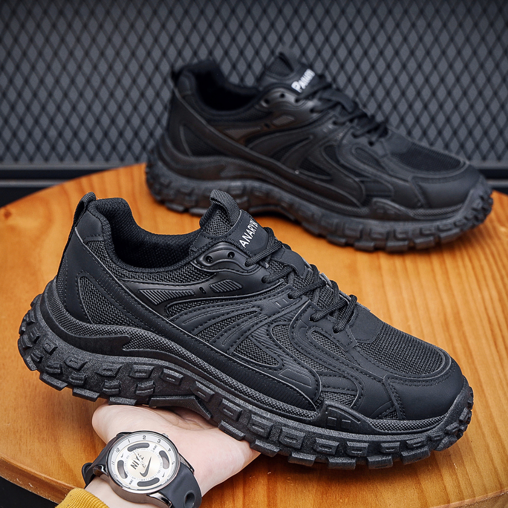 PANARYBODY Sepatu Sneakers Pria Panarybody Sepatu Cowok Warna Hitam Nyaman Digunakan High Quality QN
