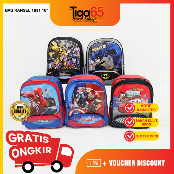 TAS RANSEL / Backpack / Tas Punggung / Ransel / Tas Anak / Karakter / Bag Ransel 1631 16&quot;