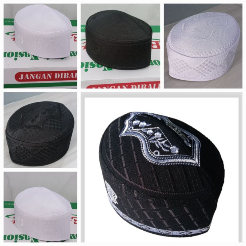 Grosir Peci putih/Peci hitam/kopiah malaysia per 20 pcs/1 kodi