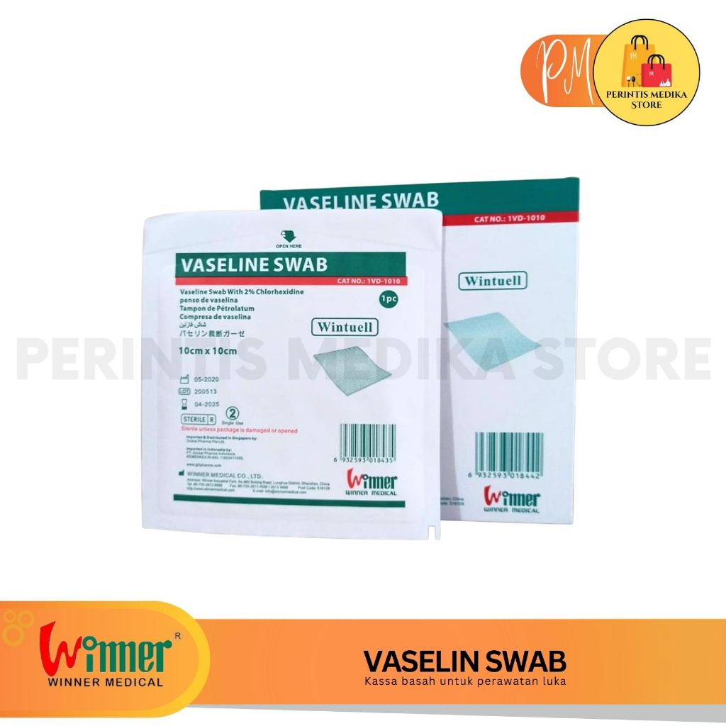 Winner Vaselin Swab 10x10cm l Kassa Basah Untuk Perawatan Luka l Kasa