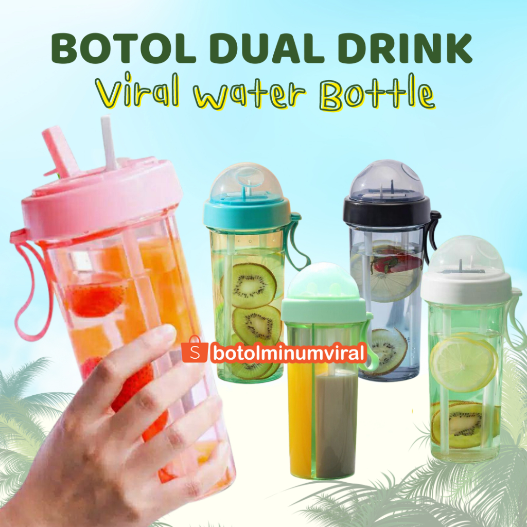 Botol Minum Duet 2 Sisi Couple 600ml