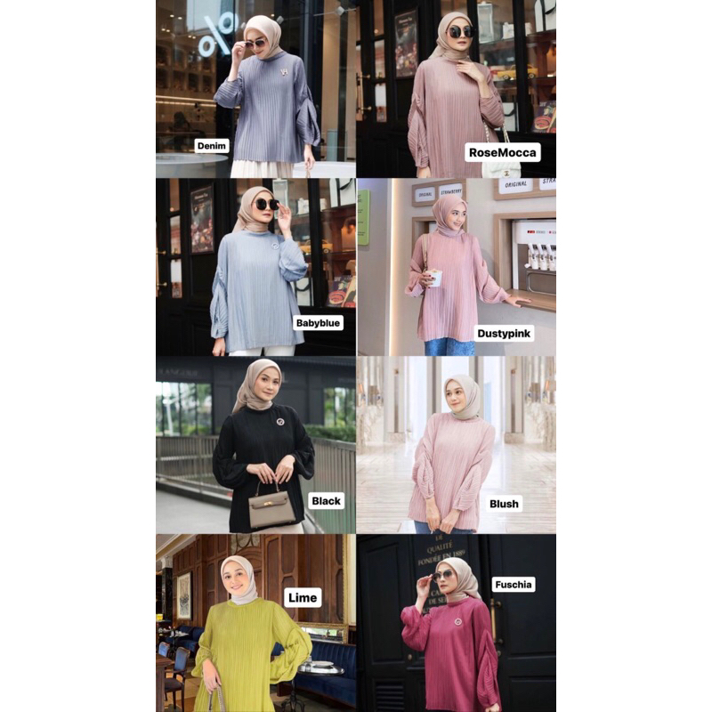 PLEATS BLOUSE VANILLA HIJAB