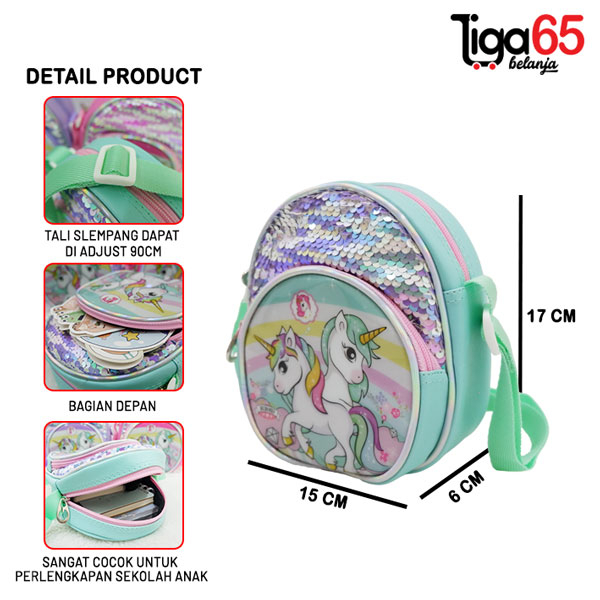 Sling Bag/Tas Selempang Anak/Tas Bahu/Dompet Anak/Tas Anak/Tote Bag Anak/Bag Selempang 9995 Unicorn