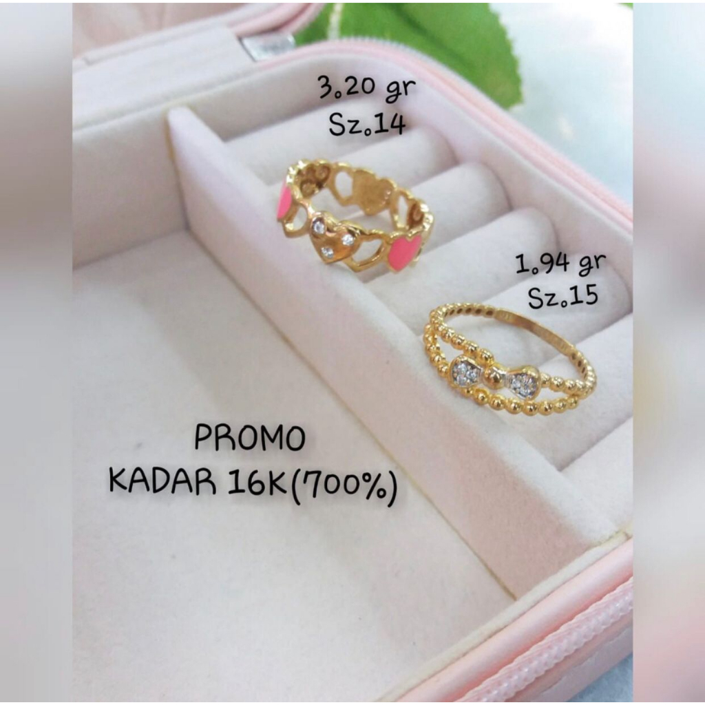 Cincin motif love kadar 700 16k wanita dewasa pink