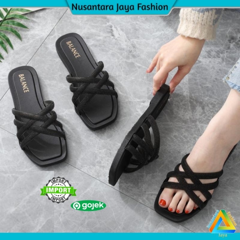 Sandal Wanita Teplek Tali Platform Terbaru 2225-BX1