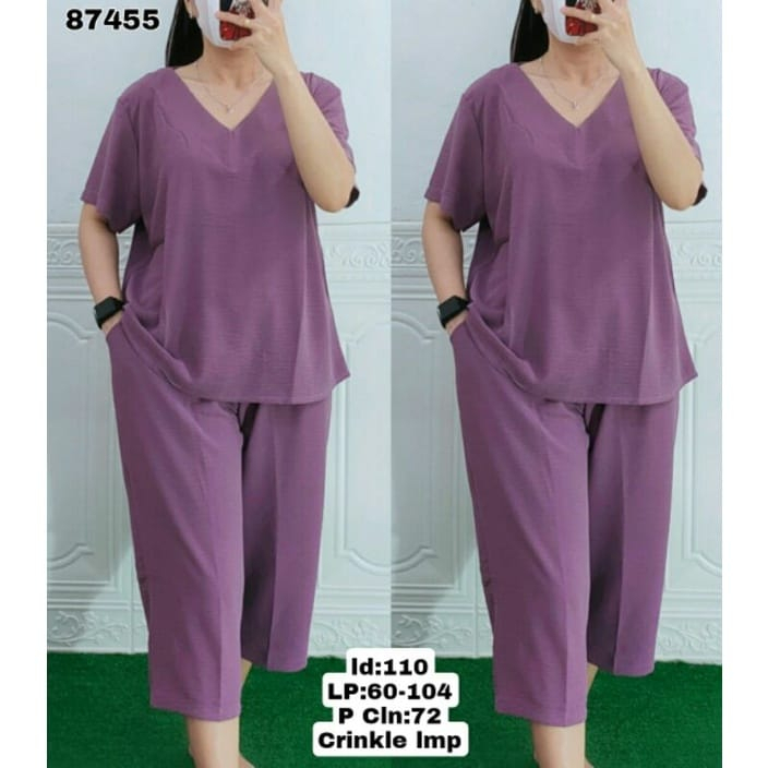 Baju Wanita Stelan 87455 crinkle