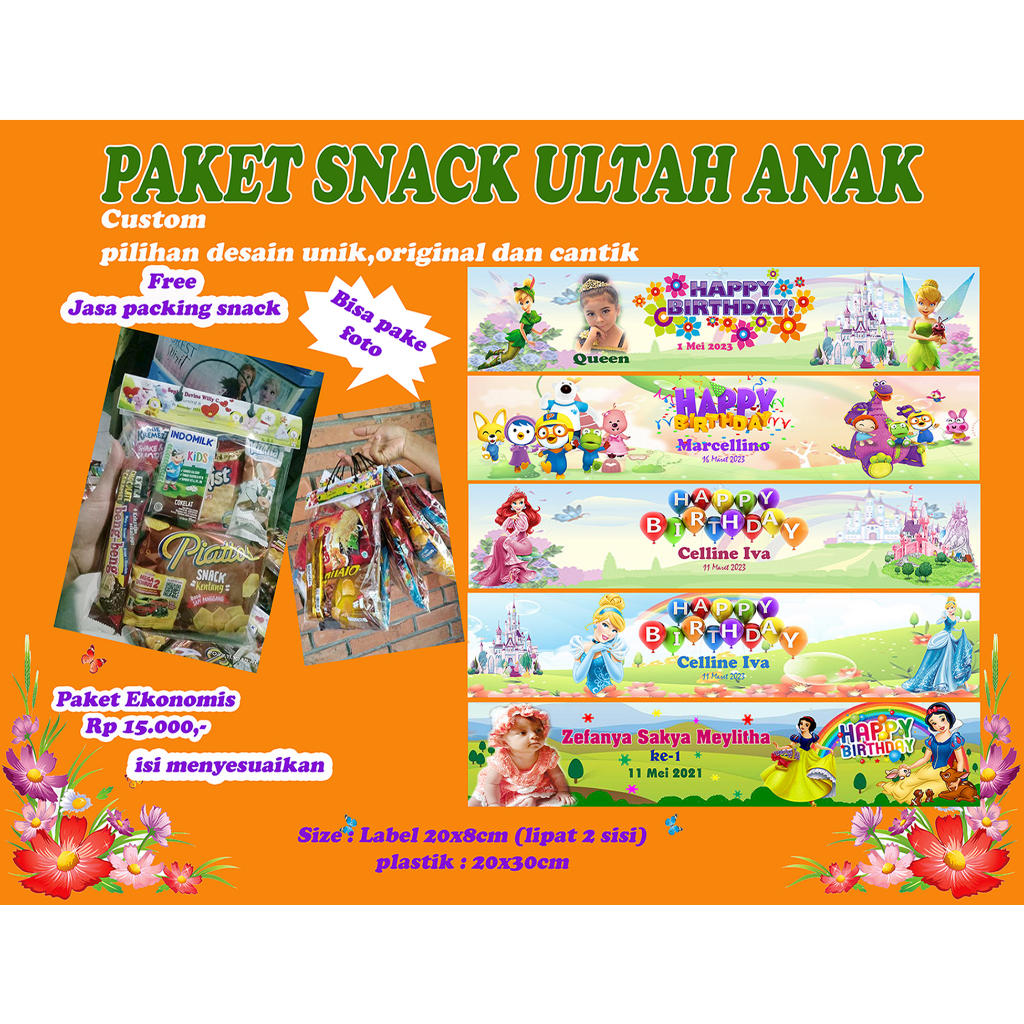 

Paket snack ultah anak, Goodybag ultah ekonomis