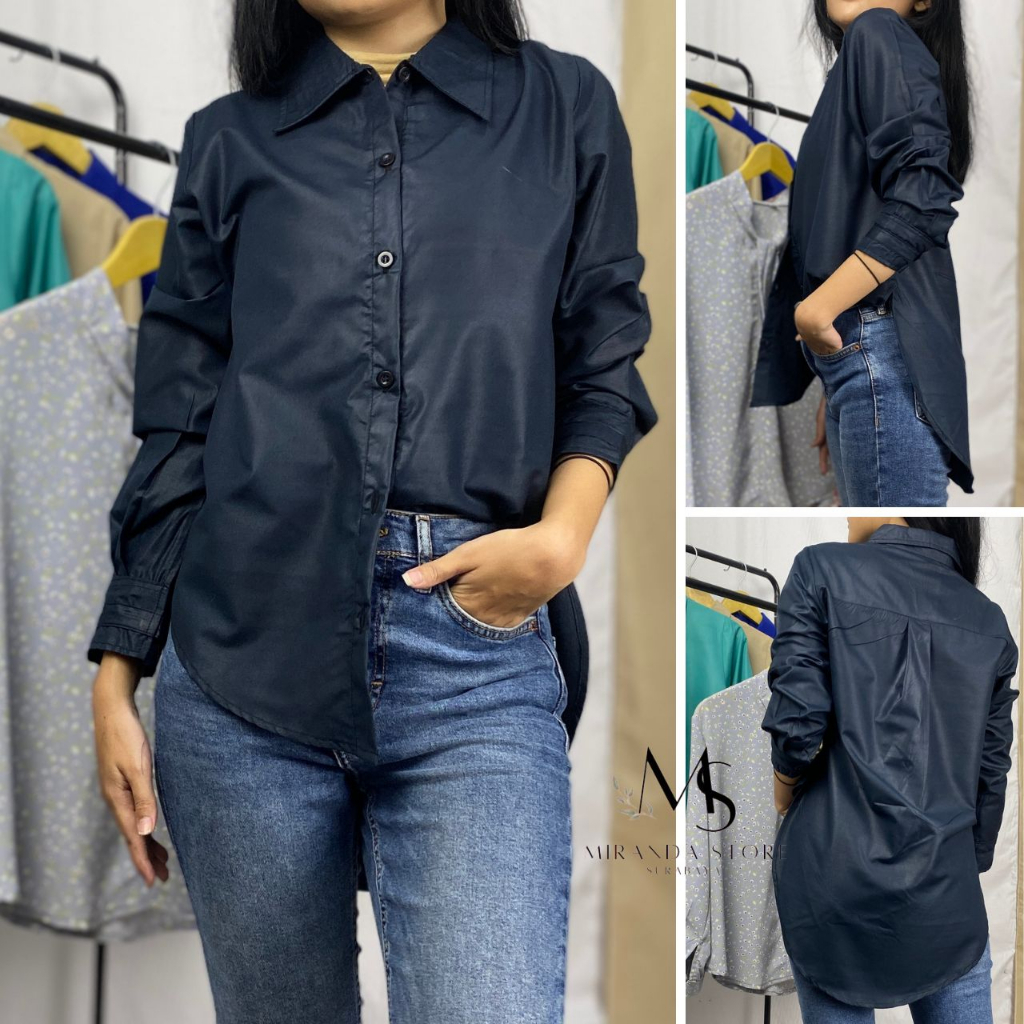 Kemeja Tunik Polos / Kemeja Wanita / Kemeja Polos / Kemeja Kerja / Bahan Katun Poly