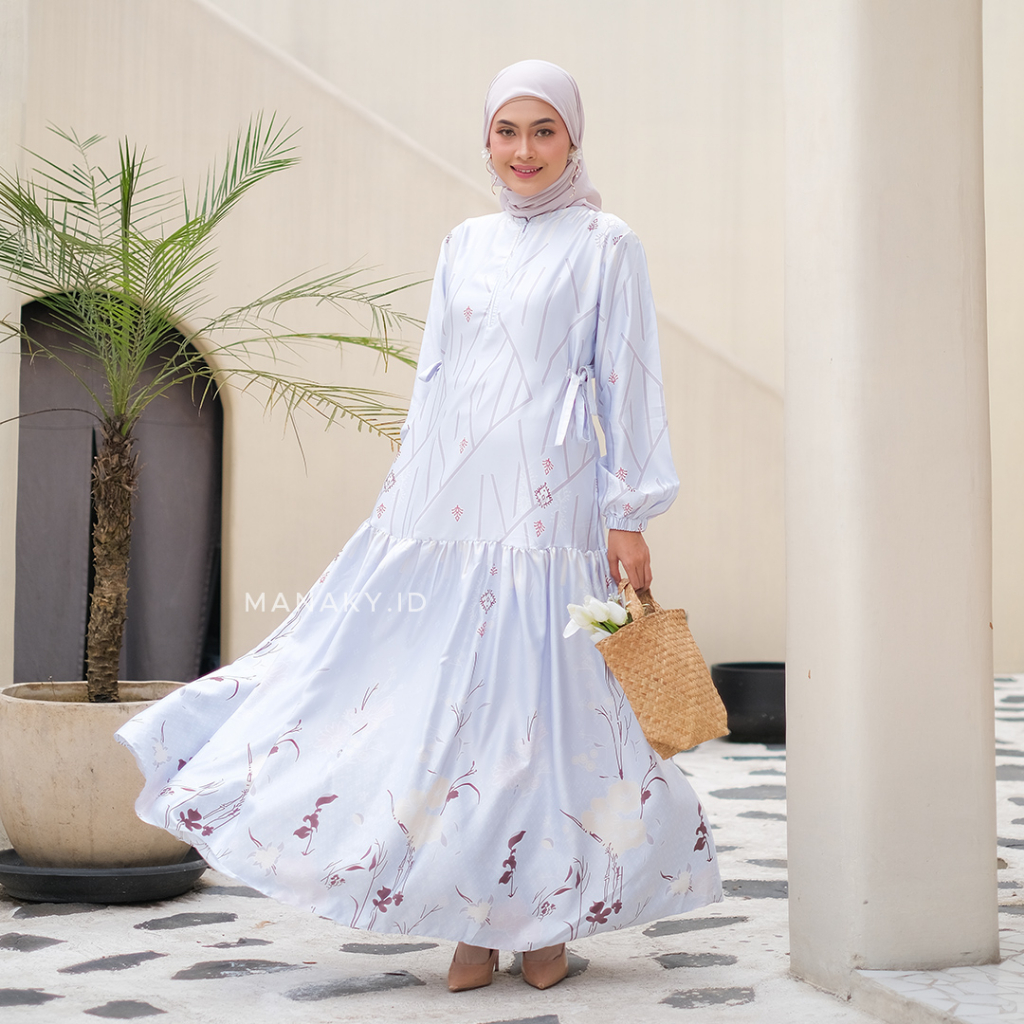 Manaky Jasmin Maxi Dress Gamis Premium Motif Bahan Maxmara