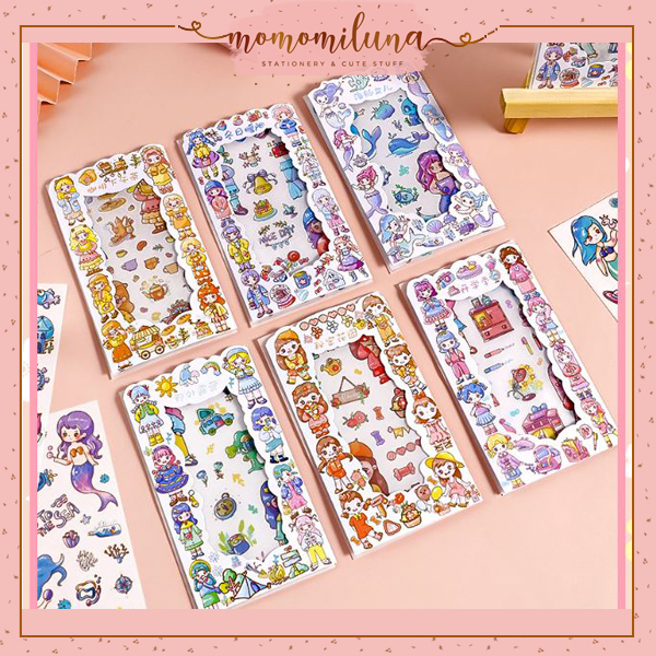 

1 set dapat 4 lembar sticker garden friends lucu diy journaling scrapbook deco stiker cute kawai estetik