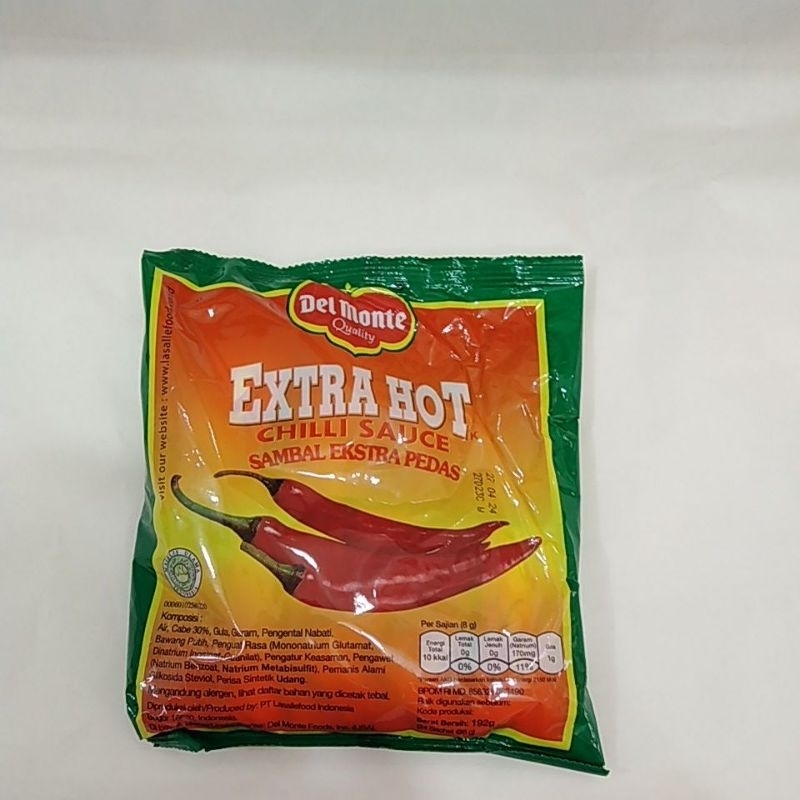 

sambal saset delmonte extra hot isi 8gr x 24 pc