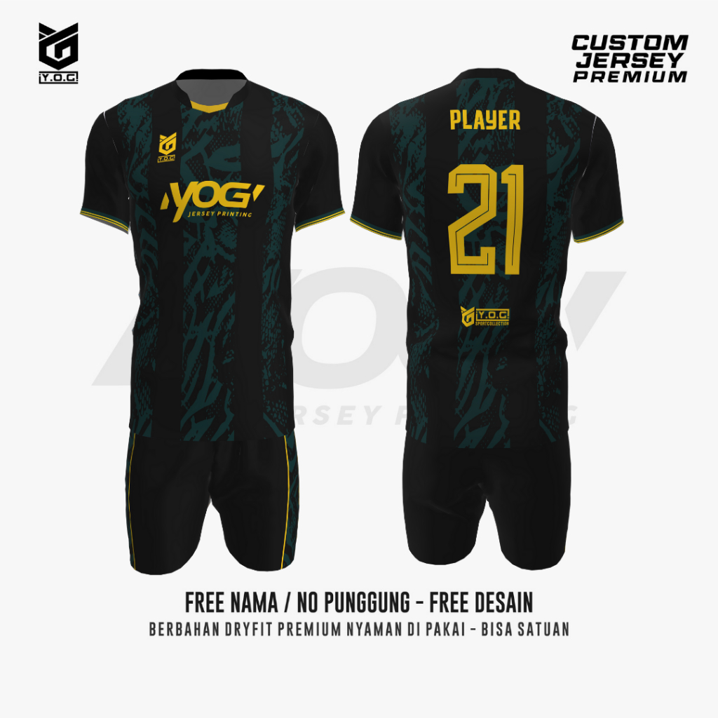 JERSEY SATUAN BLACK ARMY TIGER PATTERN - READY STOCK [ BISA SABLON NAMA / NOMOR / SPONSOR | ATASAN B