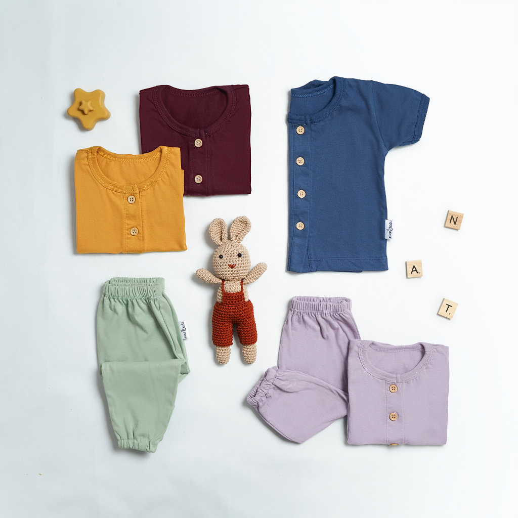 Nice Kids - Setelan Bayi dan Anak Casual Button Set - (Baju Pergi 0-2 Tahun)