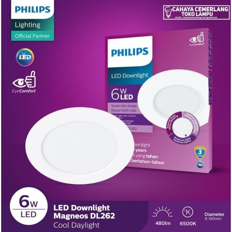 lampu led downlight philips magneos 6 watt