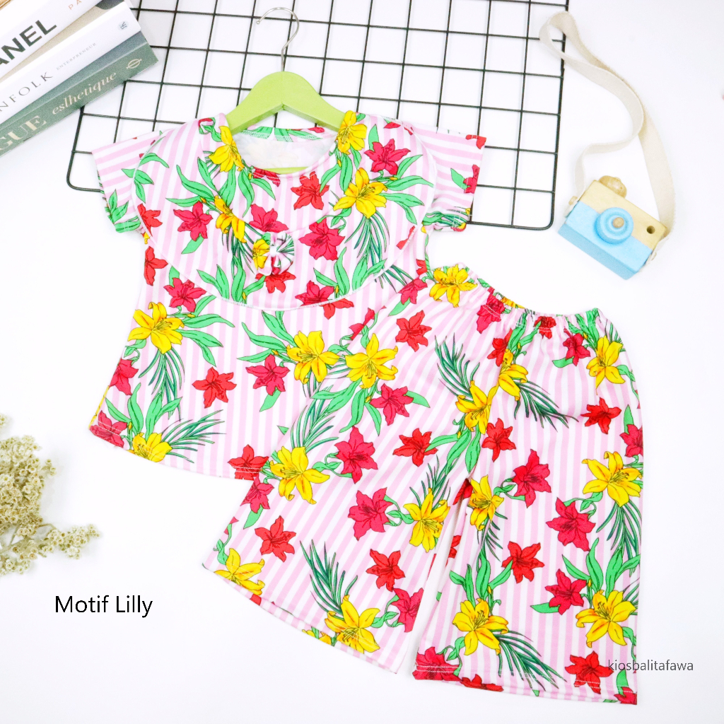 [MOTIF] Set Kylie Anak uk 1-4 Tahun / Setelan Atasan Bawahan Kulot Perempuan Baju Perempuan Import