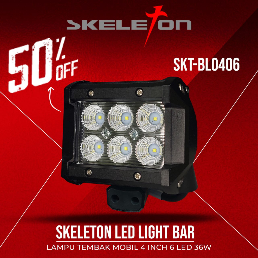 Skeleton LED Light Bar 4 inch Lampu Tembak Mobil SKT-BL0406