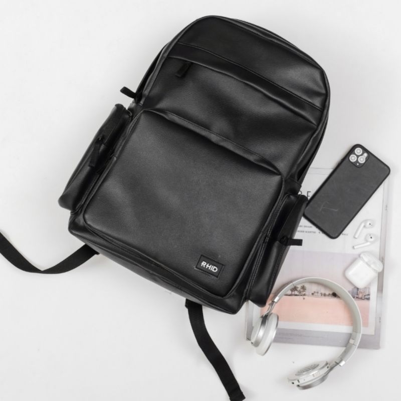 Tas Ransel Kulit Pria Backpack Black